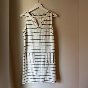 Boden Navy and White Striped Mini Dress